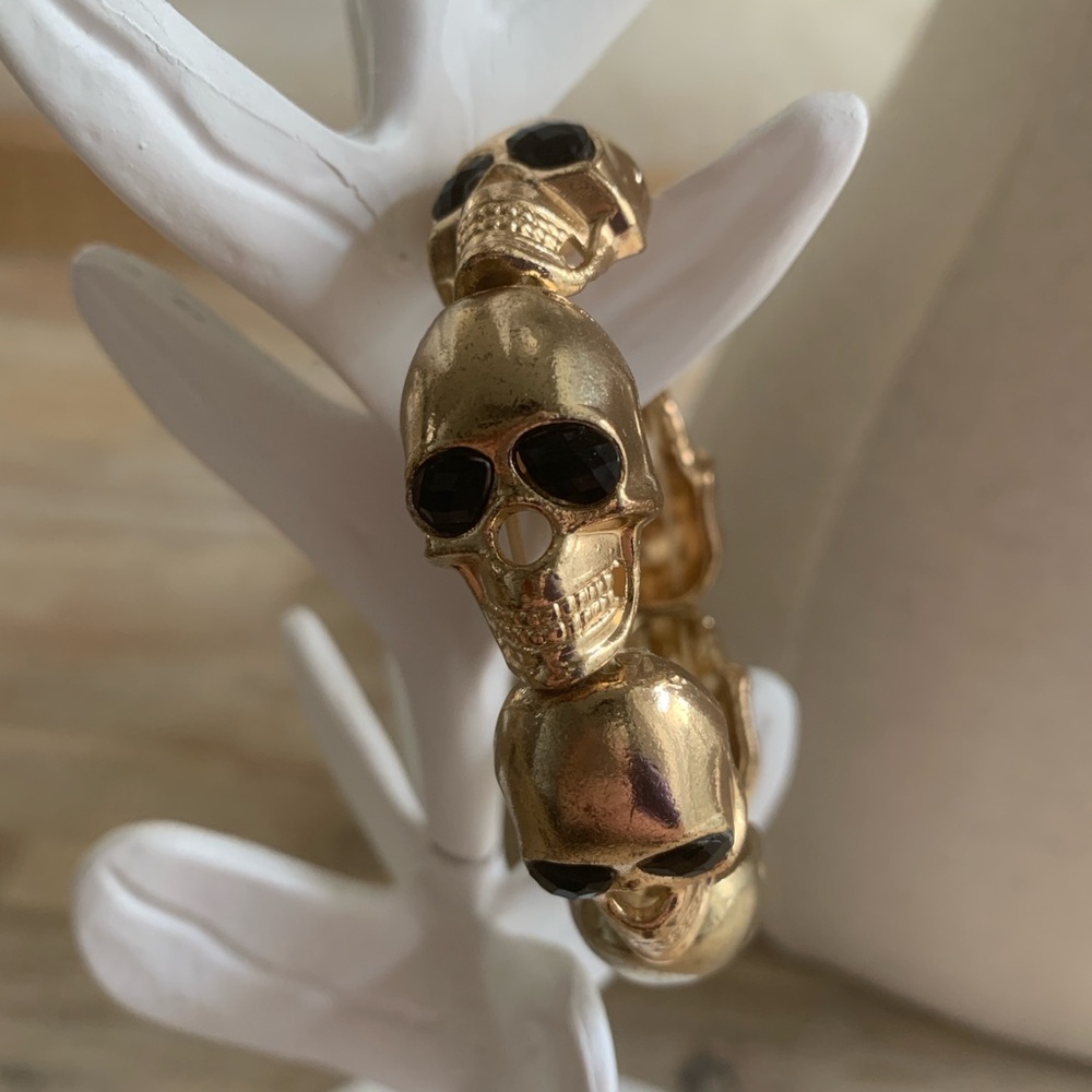 Add on $5 Item Goth Gold Coloured Skull Jewelry Gothic Bracelet